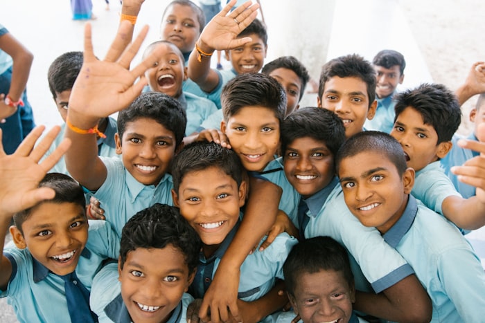 Students in a classroom, the audience for a school admissions website